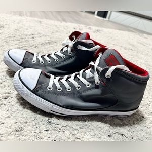 Men’s 11 gray/red converse